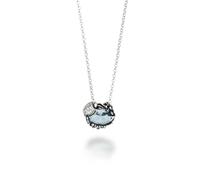 Giovanni Raspini 12087 Turtle Eden Necklace - Sterling Silver & Aquamarine Quartz, 45cm