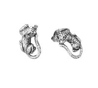 Giovanni Raspini 12272 Leopard Stud Earrings - Sterling Silver, 2.2cm