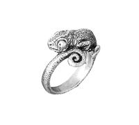 Giovanni Raspini 12280 Chameleon Ring - Sterling Silver, Size 16, Handmade