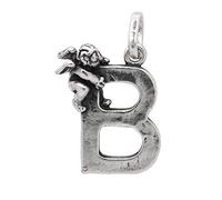Giovanni Raspini ciondolo argento charm B con angelo 6066