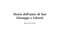 Giovanni Verga Storia dell'asino di San Giuseppe e Libertà (Tascabile)