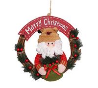 Giove di Natale per arredamento della porta d'ingresso | Snowman Rattan sospeso ornamento con slitta di Babbo Natale | Decorazioni per pareti e porte per le vacanze per casa /