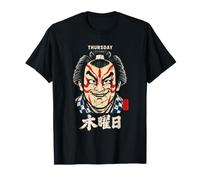 Giovedì Giapponese Kabuki Face Giappone Kanji Souvenir Maglietta