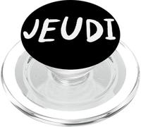 Giovedì Giorno della Settimana Semplice Lettering Tee in Francese-Jeudi PopSockets PopGrip per MagSafe