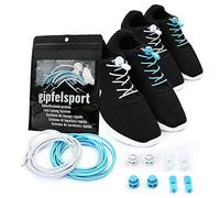 gipfelsport Lacci Elastici Rotondi - Lacci Scarpe Elasticizzati | Lacci Reflective per Adulti e Bambini | per Triathlon, Ciclismo | 2X Paio di Bianco/Blu
