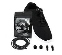 gipfelsport Lacci Elastici Rotondi - Lacci Scarpe Elasticizzati | Lacci Reflective per Adulti e Bambini | per Triathlon, Ciclismo | 1x Paio di Nero