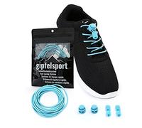 gipfelsport Lacci Elastici Rotondi - Lacci Scarpe Elasticizzati | Lacci Reflective per Adulti e Bambini | per Triathlon, Ciclismo | 1x Paio di Blu