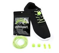 gipfelsport Lacci Elastici Rotondi - Lacci Scarpe Elasticizzati | Lacci Reflective per Adulti e Bambini | per Triathlon, Ciclismo | 1x Paio di Giallo Neon