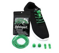 gipfelsport Lacci Elastici Rotondi - Lacci Scarpe Elasticizzati | Lacci Reflective per Adulti e Bambini | per Triathlon, Ciclismo | 1x Paio di Verde