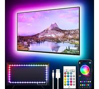 GIPOYENT Retroilluminazione LED Music Sync, luce per TV da 45 a 75 pollici con Bluetooth - Striscia di cambio colore RGB per Home Cinema (16,4t)