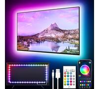 GIPOYENT TV LED Backlight,Sync to Music Strip Lights for 56-80 inch TV, LED Behind with Bluetooth Function, Lights for Bedroom RGB Colors Changing for Home Theater Non-Waterproof (16,4 ft)