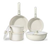 GiPP Set di Pentole e Padelle Ceramiche Antiaderenti 11 Pezzi con Manico Amovibile - Cucina Sana per Camper, Senza Tossine, Compatibile Induzione/Forno/Lavastoviglie