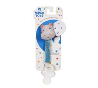 GIPSY TOYS - PELUCHE - ATTACCO TETINE HIPPOTAME - GAMMA BAMBOO - 13 CM S/CARTA - BLU E GRIGIO - 1° Epoca