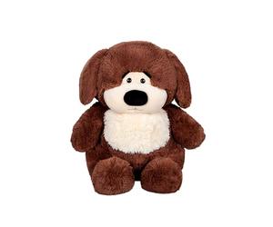 GIPSY TOYS - PELUCHE CHUBBY DOG CANE MARRONE SCURO E BEIGE, ORECCHIE MARRONE - 40 CM