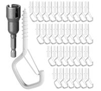 GIPTIME Ganci a Vite, Occhielli a Vite per Legno, Ganci a Vite per esterni, Gancio da parete, Gancio da Soffitto per appendere Piante, Gancio Avvitabile in Acciaio inox con fusibile (bianco-50)
