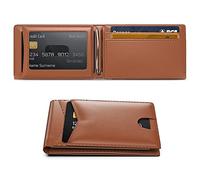 GIPUSSON Slim Leather Wallet for Men Airtag Hidden,Large Bifold Mens Wallet RFID Blocking with ID Windows,Credit Card Holder for Men Wallet, D-B-caffè chiaro, Fas