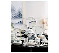 GIQKDZNUO 11/28/50 Pezzi Set di stoviglie in Stile Cinese Bone China Set di stoviglie di Alta qualità Ciotola e Piatto Servizio Regalo per la casa per 2-10 Persone