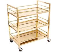 GIQKDZNUO Carrello da Bar per Hotel, ristoranti, attività Commerciali, Carrello a 3 Livelli, Carrello da Cucina con Ruote, Carrello Multifunzionale per la Spesa, in Metallo, Acciaio inossida