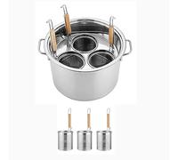 GIQKDZNUO Cuocipasta Commerciale in Acciaio Inox a 3/4/5 Fori, Set di Inserti con divisore e scolapasta, pentole per la Cucina di casa, Ristorante, C, 5 Fori