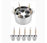 GIQKDZNUO Cuocipasta Commerciale in Acciaio Inox a 3/4/5 Fori, Set di Inserti con divisore e scolapasta, pentole per la Cucina di casa, Ristorante, C, 5 Fori