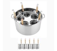 GIQKDZNUO Cuocipasta Commerciale in Acciaio Inox a 3/4/5 Fori, Set di Inserti con divisore e scolapasta, pentole per la Cucina di casa, Ristorante, C, 5 Fori