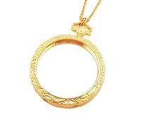 GIQKDZNUO Lente d'Ingrandimento da Collana 6X per Leggere Il Giornale, da Appendere, per Inviare agli Anziani, Adatta per Gli Anziani da Portare con sé con Lente d'Ingrandimento Luminosa/Oro