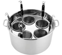 GIQKDZNUO Pentole da Cucina, cuoci-Pasta, Set di Inserti per cuoci-Pasta in Acciaio Inox a 5 Fori, pentola con 5 cestelli per scolapasta per Cucina di casa e Ristorante