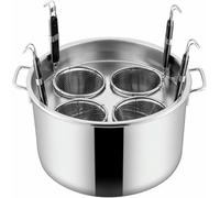 GIQKDZNUO Set di pentole per Pasta in Acciaio Inox, pentola Multifunzionale per Pasta con cestello colino, 5 Design per Cucinare Pasta, tagliatelle, polpette e zuppa