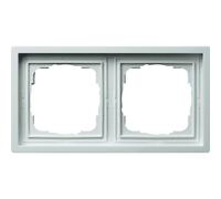 Gira 0212112, Mascherina per 2 interruttori piatti, colore: Bianco