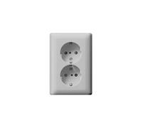 GIRA 0783015 SCHUKO Doppia presa 16 A 250 V ~ con protezione da contatto elevata integrata (shutter) e piastra completa, sistema 55, grigio opaco
