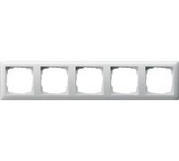 GIRA55 RA5 RWG - Placca bianco puro lucida, a 5 posti