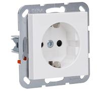 Gira 445303 - Presa Schuko con sistema di protezione da contatto 55, colore: Bianco puro lucido