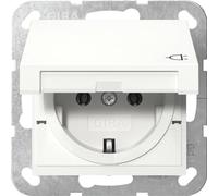 GIRA 445427 - Presa Schuko con coperchio ribaltabile, sistema 55, bianco puro, opaco