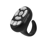 Gira pagina, mini telecomando per telefono cellulare, compatibile con Bluetooth, e-book, anello di scorrimento per T-I-K T-o-k, per telefoni cellulari Android (nero)