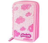 Girabrilla Astuccio Kawaii 3 Scomparti, Colore Bianco e Rosa, 19119