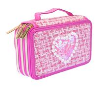 Nice Astuccio Girabrilla Tweed 3 scomparti Magenta 19087
