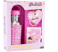 Girabrilla Borraccia Tweed Set, 1 Confezione con Agenda, Ciondolo a Cuore e Eco