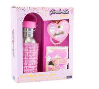 Girabrilla Borraccia Tweed Set, 1 Confezione con Agenda, Ciondolo a Cuore e Eco Bottiglia