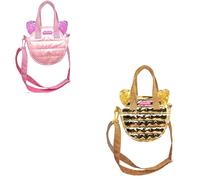Girabrilla Borsa Oro Rosa Puffer Kitty Bag Orecchie Paillettes reversibili Gatto