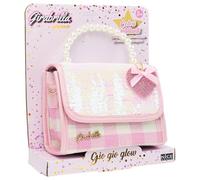 Girabrilla Glamour - Borsetta Gio Gio Glow con Paillettes Reversibili, Maglia con Perle, Tracolla e Charms Cuore