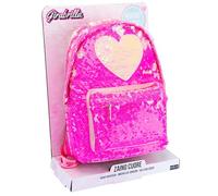 Girabrilla Heart Backpack, Zainetto Magenta con Cuore Bianco