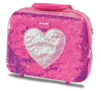 Girabrilla Make Up Case, Valigetta Trucchi Cuore, Colore Magenta e Bianco, 02550F