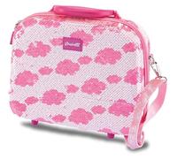 Girabrilla Make Up Case, Valigetta Trucchi Nuvole, Colore Bianco e Rosa, 02550G