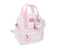 Girabrilla Nice Group Puffer Mini Zainetto Unicorno per Bambine, con Tasche e Porta Monete in Paillettes, Colore Bianco