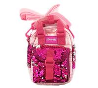 Girabrilla Nice Group Puffer Shoulder Bag, Borsetta da Tracolla in Nylon con Tasca in Paillettes Reversibili, Colore Magenta - cod 19057
