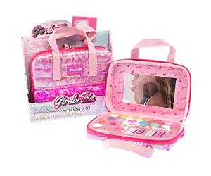 Girabrilla Nice Group Set Make Up, Beauty Case Portatrucchi Magenta con Ombretti, Lucidalabbra e Smalto per Unghie