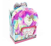 Girabrilla - Nice Group, Zainetto Rainbow Fluo per Bambini, Lama Riflettente e Cuore in Paillettes reversibili, con Kit Trucchi Make Up - 02579