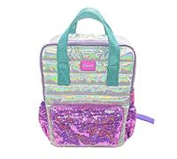 Girabrilla Nice Group Zaino da Scuola Puffer Glam per Bambine, con Tasche in Paillettes Reversibili e Colore Rosa