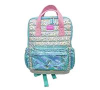 Girabrilla Nice Group Zaino da Scuola Puffer Glam per Bambine, con Tasche in Paillettes Reversibili e Colore Turchese