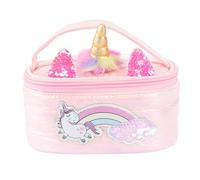 Girabrilla Puffer Unicorn Case Pink, 1 mini Porta Oggetti Rosa con Unicorno iridescente